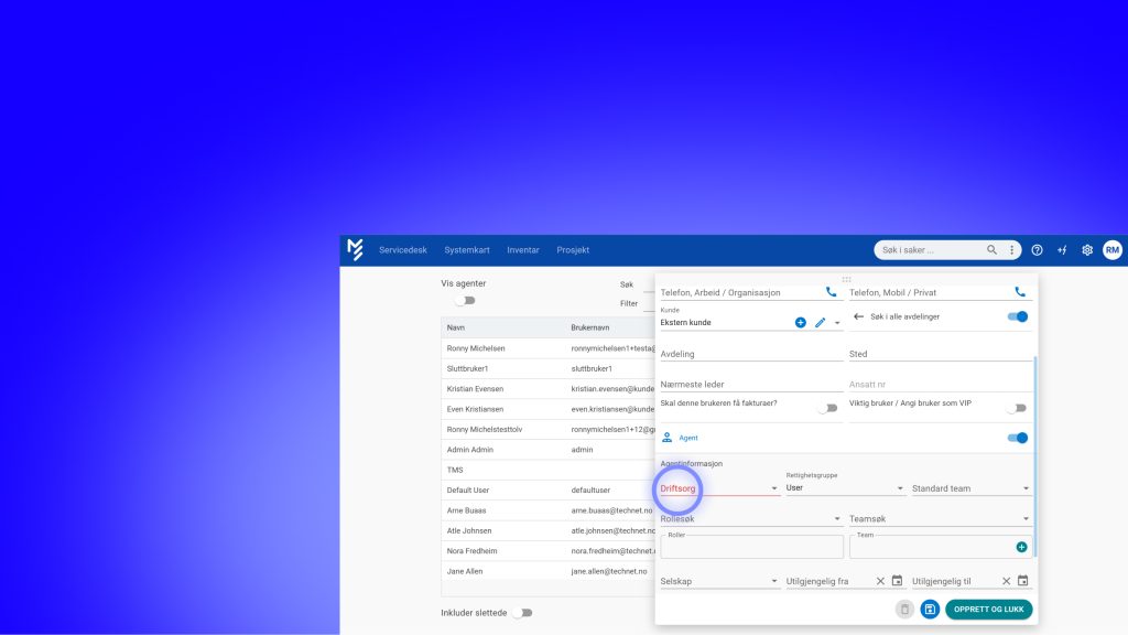 Registrering av agent inne på More Service