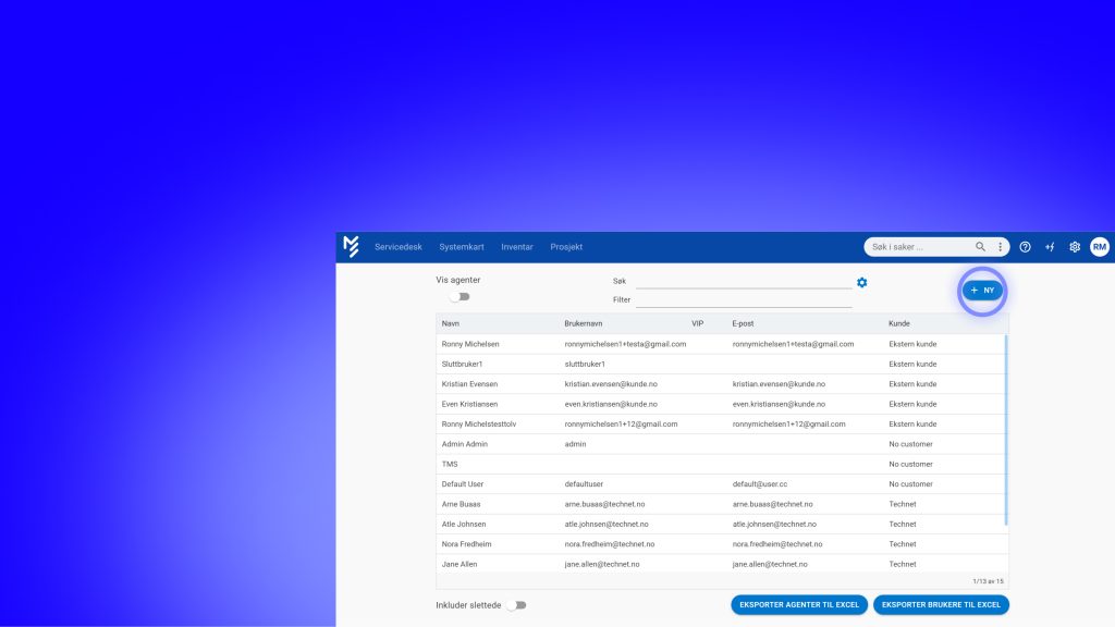 Registrering av brukere inne på More Service