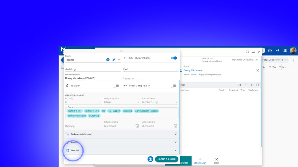 Inventarmodulen i More Service